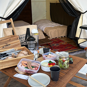 友達とグランピング