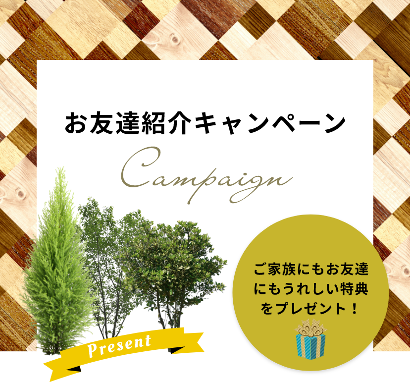 ご家族にもお友達にもうれしい特典をプレゼント！ お友達紹介キャンペーン Campaign