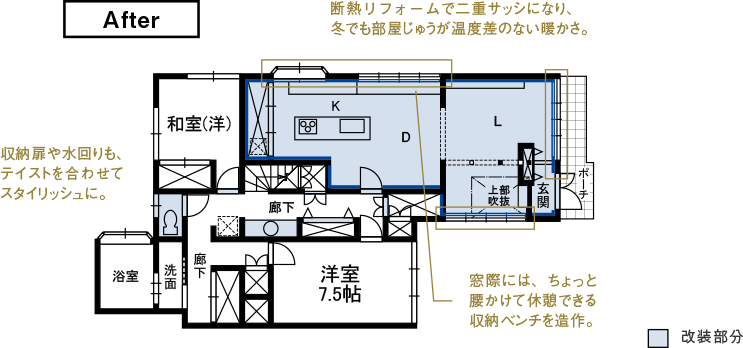 After写真 改装部分詳細